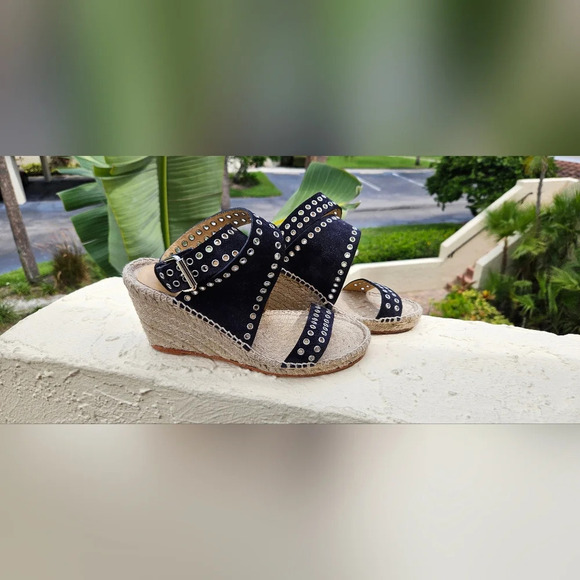 Isabel Marant Iriane Studded Suede Espadrille Wedges Size 7 (See Notes) - Picture 2 of 12